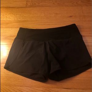 lululemon black 4 inch speed up shorts